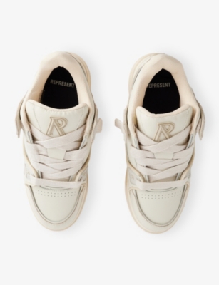 Represent Studio Leather Sneakers In Nude
