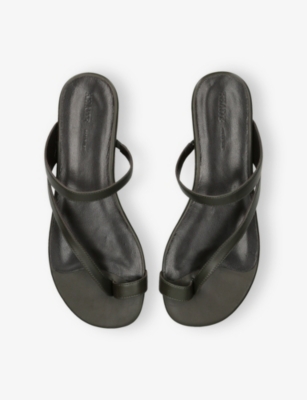 Khaite Womens Dark Green Aimee Leather Sandals Eur 39 / 6 Uk In Black