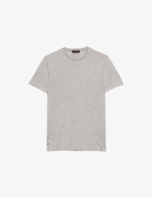 Prada Mens Grey Oversized Crew Neck Cashmere T-shirt In Gray