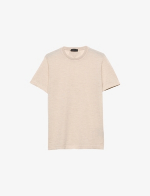 Prada Mens Neutral Oversized Crew Neck Cashmere T-shirt In Neutral