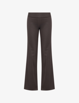Bec & Bridge Womens Choc Pinstripe Ingrid Wide-leg Woven Trousers In Brown
