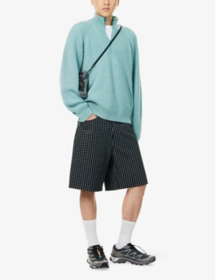 HIKING PATROL: Essence Half-Zip Mohair-Wool Blend Sweater