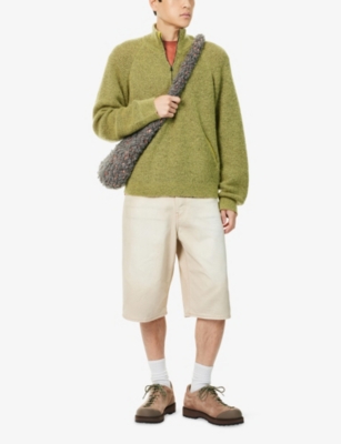 HIKING PATROL: Essence Half-Zip Mohair-Wool Blend Sweater