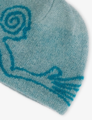 Hiking Patrol Mens Turquoise Moscot Wool-blend Beanie In Green