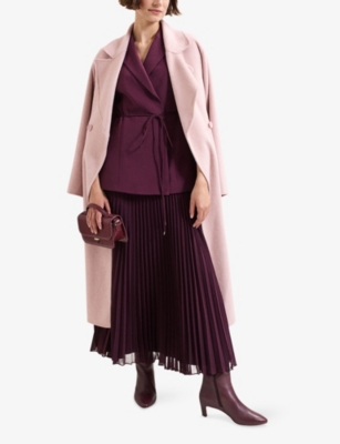 Phase Eight Womens Burgundy Becky Tuxedo Woven Midi Dress In Burgundy