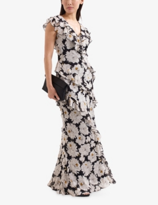 PHASE EIGHT: Eva Flora-Print Woven Maxi Dress