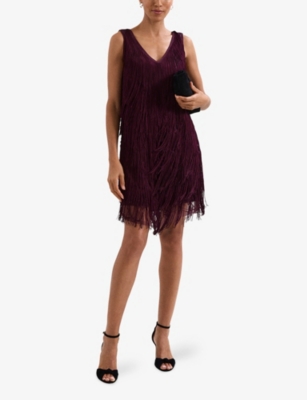 PHASE EIGHT: Meryl Fringed Woven Mini Dress