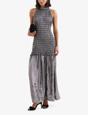 PHASE EIGHT: Tasmin Shirred-Bodice Sleeveless Woven Maxi Dress