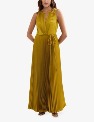 PHASE EIGHT: Dionne Tie-Waist Pleated Stretch-Woven Midi Dress