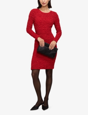 Phase Eight Womens Red Eliza Long-sleeved Woven Mini Dress In Red
