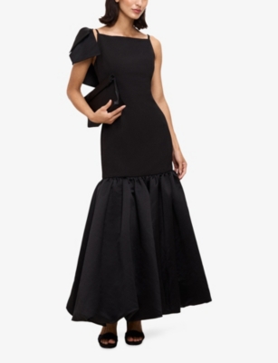 Phase Eight Womens Black Kiera Bow-embellished Woven Maxi Dress In Black