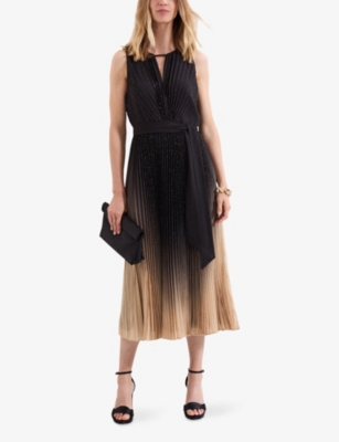 Phase Eight Womens Multi Petite Simara Ombré-pattern Midi Dress In Brown
