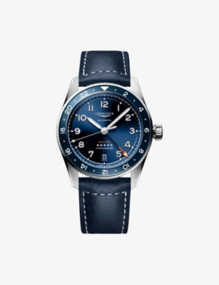 LONGINES: L3.802.4.93.2 Spirit Zulu Time Stainless-Steel and Ceramic Bezel 39mm Automatic Watch