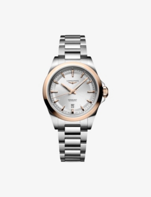 LONGINES: L3.320.5.72.6 Conquest Stainless-Steel and 18ct Rose Gold Cap 200 30mm Automatic Watch