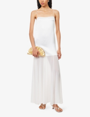 Shona Joy Womens Moraya Drop-waist Woven Maxi Dress Ivory In White