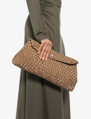 Dune Womens Bronze Synthetic Encourage Woven Clutch In Neutral