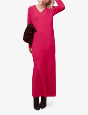 RO&ZO: V-Neck Knitted Cotton-Blend Midaxi Jumper Dress