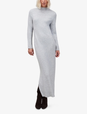 RO&ZO: High-Neck Ribbed-Knit Maxi Jumper Dress