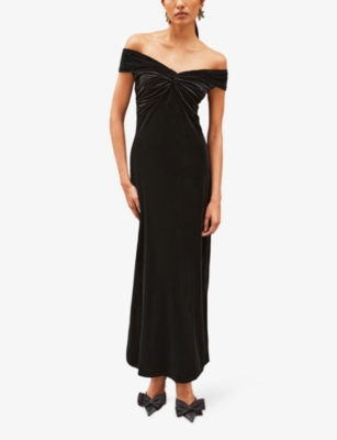 RO&ZO: Lia Off-Shoulder Velvet Maxi Dress