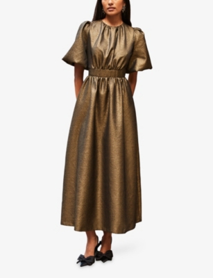 RO&ZO: Seraphina Puff-Sleeve Woven Maxi Dress