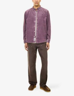 Carhartt Ip Mens Madison Long-sleeve Corduroy Shirt Phlox Phlox In Pink