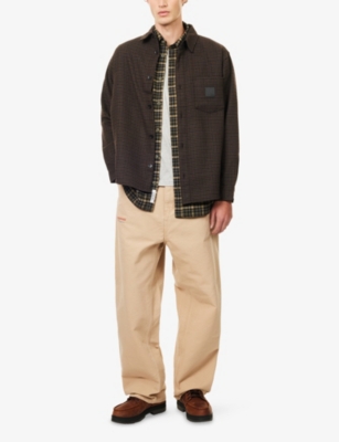 Carhartt Mens Lowis Vitola Heather Lowis Houndstooth-print Woven Shirt Xl In Brown