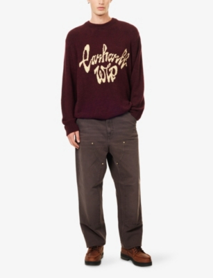 Carhartt Mens Rondo Air Yellow Chedda Brand-print Knitted Jumper In Neutral