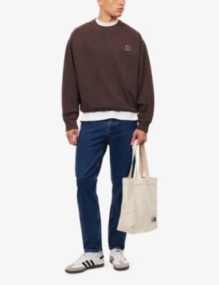 Carhartt Ip Mens Vista Logo-patch Cotton-jersey Sweatshirt Palisander In Brown