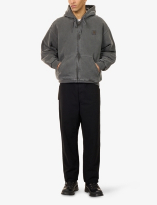 Carhartt Ip Mens Vista Hooded Cotton Jacket Black In Gray