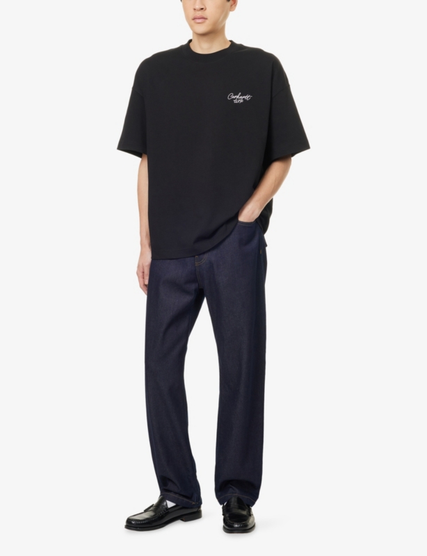 Signature Script Crewneck Cotton-Jersey T-Shirt