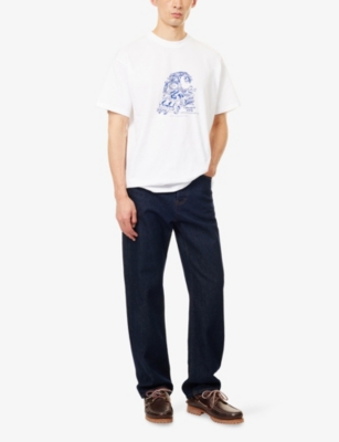 Carhartt Mens White Unit Printed Cotton-jersey T-shirt Xl In White