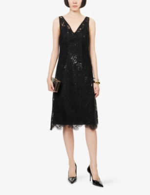 SIMKHAI: Delphine Embroidered Woven Midi Dress