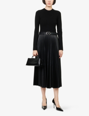 Simkhai Womens Black Abilene Pleated Woven Midi Dress In Black