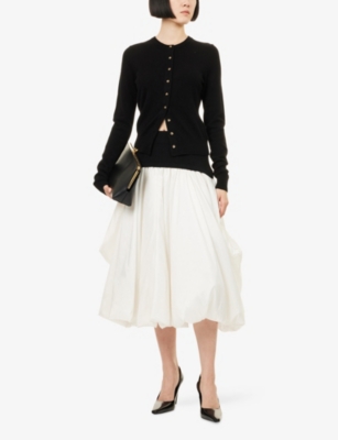 Simkhai Womens Black Multi Corinn Puffball Stretch-woven Midi Skirt Xs In Black