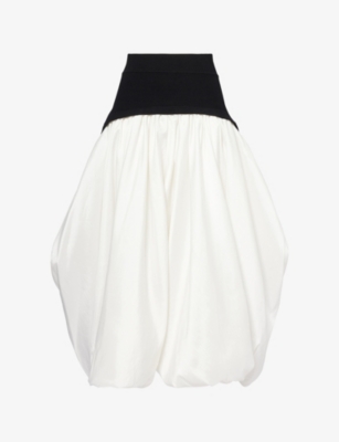 Simkhai Womens Black Multi Corinn Puffball Stretch-woven Midi Skirt Xs In Black
