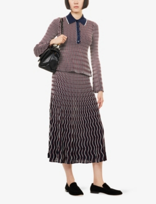 SIMKHAI: Aliza Stretch-Knit Midi Skirt