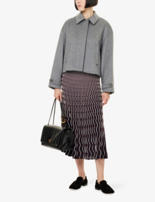 SIMKHAI: Colby Cropped Wool-Blend Jacket