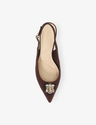 Dune Womens Brown Suede Context Suede Slingback Courts Eur 38/5 Uk In Brown