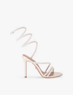 Carvela Womens Champagne Spiral 105 Faux-leather Heeled Sandals Eur 42/ 9 Uk In Gold