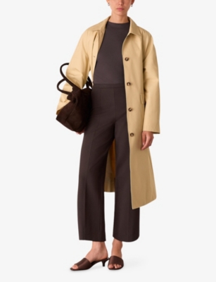 WHISTLES: Camilla Wide-Leg Cropped High-Rise Stretch-Woven Trousers