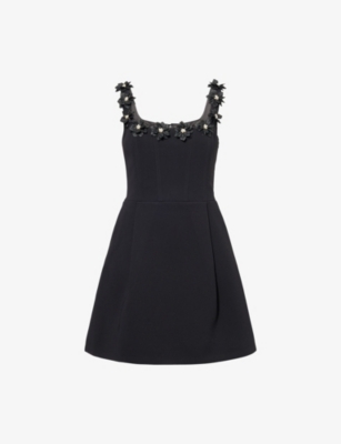 NADINE MERABI: Cindy Embellished Woven Mini Dress