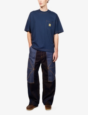 Carhartt Mens Nd Black Iris  Wip X Nicholas Daley Logo Cotton-jersey T-shirt Xl In Blue