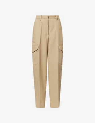 GIVENCHY: Cocoon Straight-Leg Cotton-Wool Blend Trousers