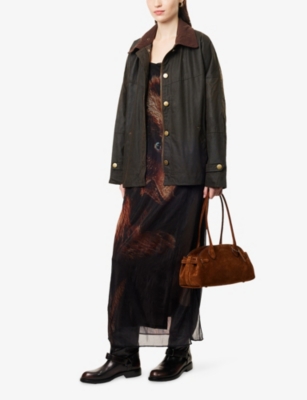 Free People Womens Olive Cori Waxed Cotton Jacket In Green