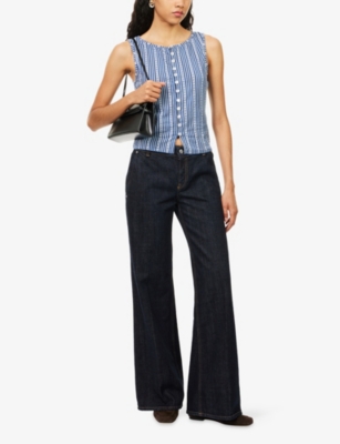 FREE PEOPLE: Tilly Sleeveless Stretch-Cotton Top