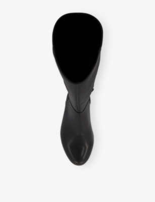 Dune Womens Black Leather Tayla Leather Knee-high Boots Eur 40 / 7 Uk In Black