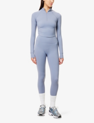 Adanola Womens Slate Blue Ultimate High-rise Gym Leggings In Blue