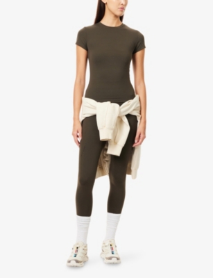 Adanola Womens Fern Green Ultimate High-rise Gym Leggings Xl In Brown
