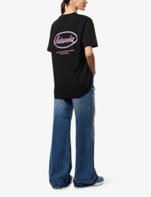 ADANOLA: Oversized Graphic-Print Cotton T-Shirt