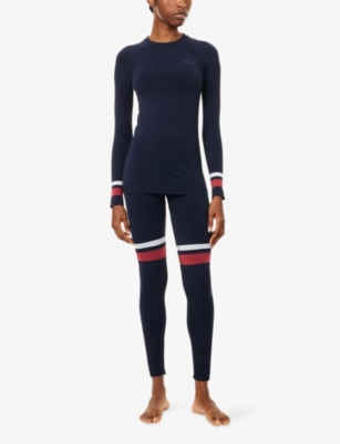 Falke Womens  Ergonomic Sport System Maximum Warm Long-sleeve Jersey Top In Blue